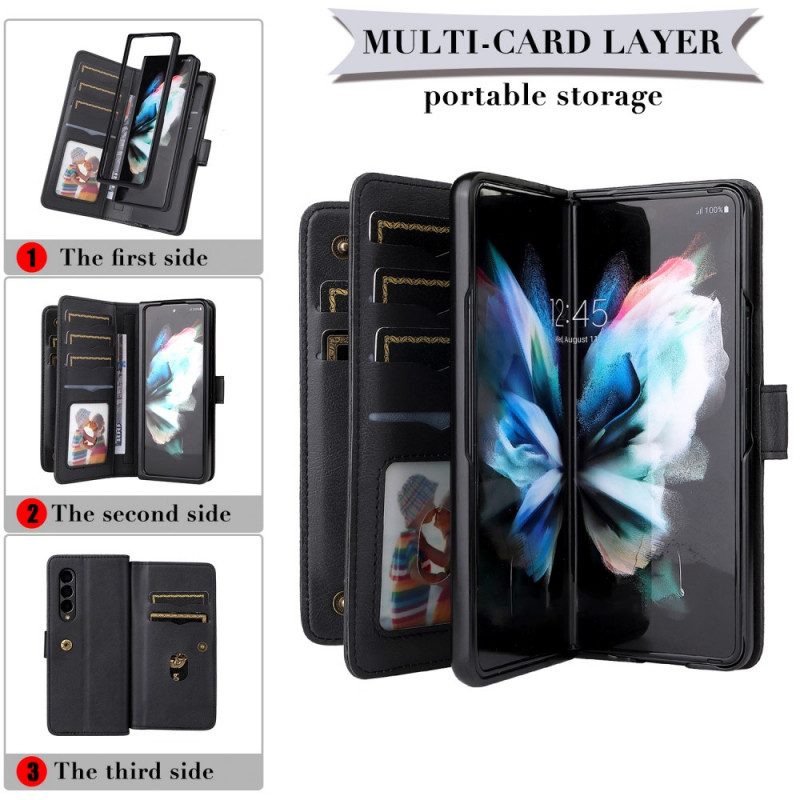 Lederhüllen Für Samsung Galaxy Z Fold 3 5G Multifunktionale Business-geldbörse