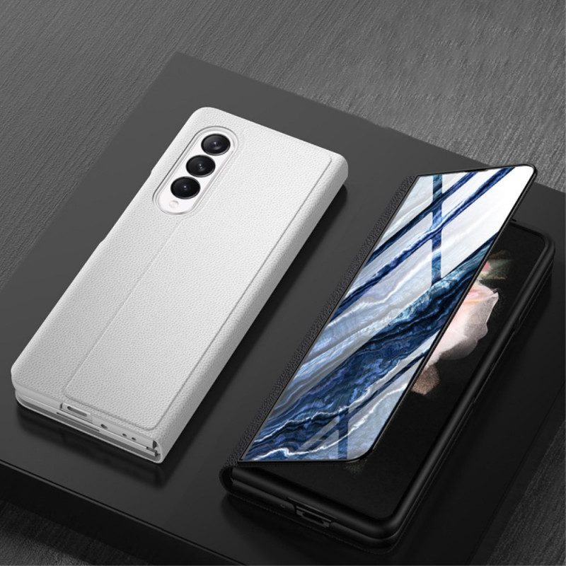 Schutzhülle Für Samsung Galaxy Z Fold 3 5G Flip Case Gehärtetes Glas Mit Marmoreffekt