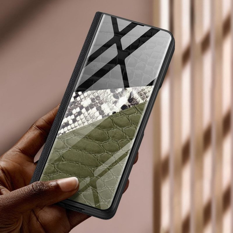 Schutzhülle Für Samsung Galaxy Z Fold 3 5G Flip Case Gehärtetes Leopardenglas