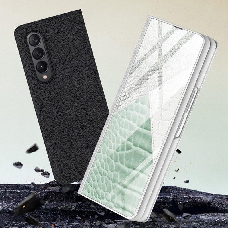 Schutzhülle Für Samsung Galaxy Z Fold 3 5G Flip Case Gehärtetes Leopardenglas