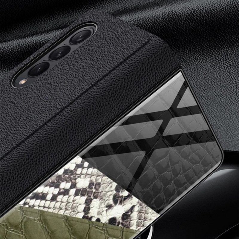 Schutzhülle Für Samsung Galaxy Z Fold 3 5G Flip Case Gehärtetes Leopardenglas