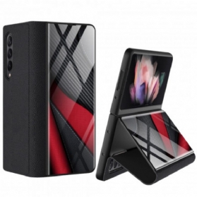 Schutzhülle Für Samsung Galaxy Z Fold 3 5G Flip Case Gkk Carbon Gehärtetes Glas