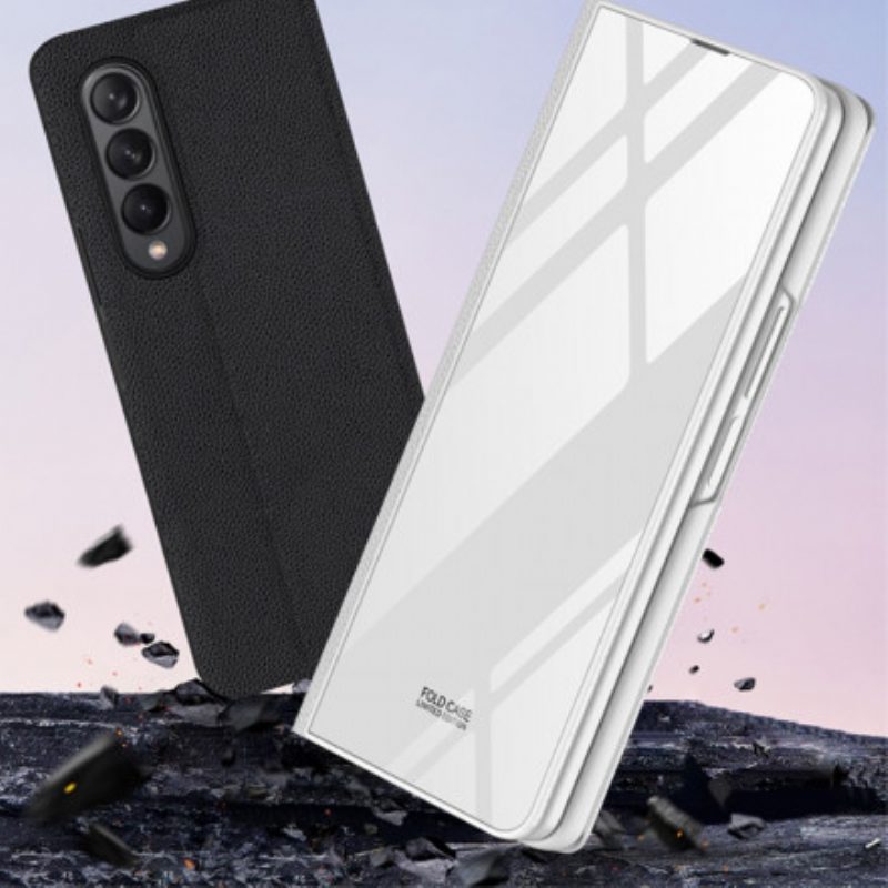 Schutzhülle Für Samsung Galaxy Z Fold 3 5G Flip Case Gkk Carbon Gehärtetes Glas