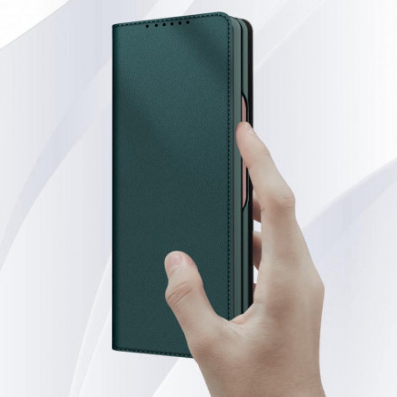 Schutzhülle Für Samsung Galaxy Z Fold 3 5G Flip Case Hautberührendes Spaltleder