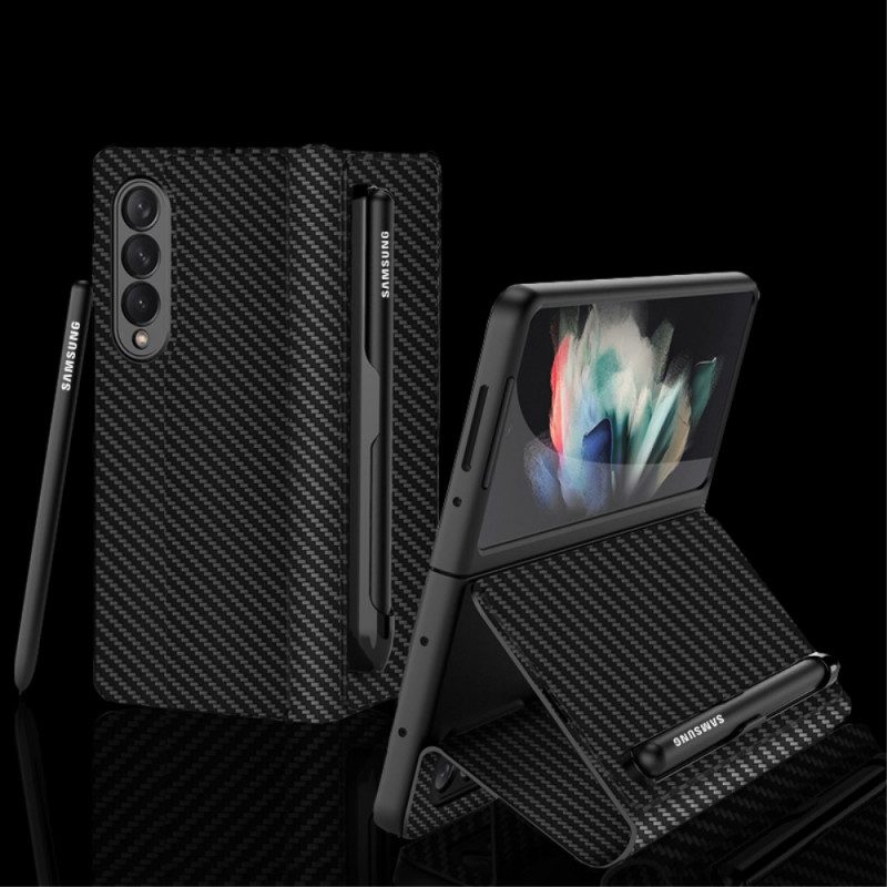 Schutzhülle Für Samsung Galaxy Z Fold 3 5G Flip Case Stifthalter Aus Karbonfaser