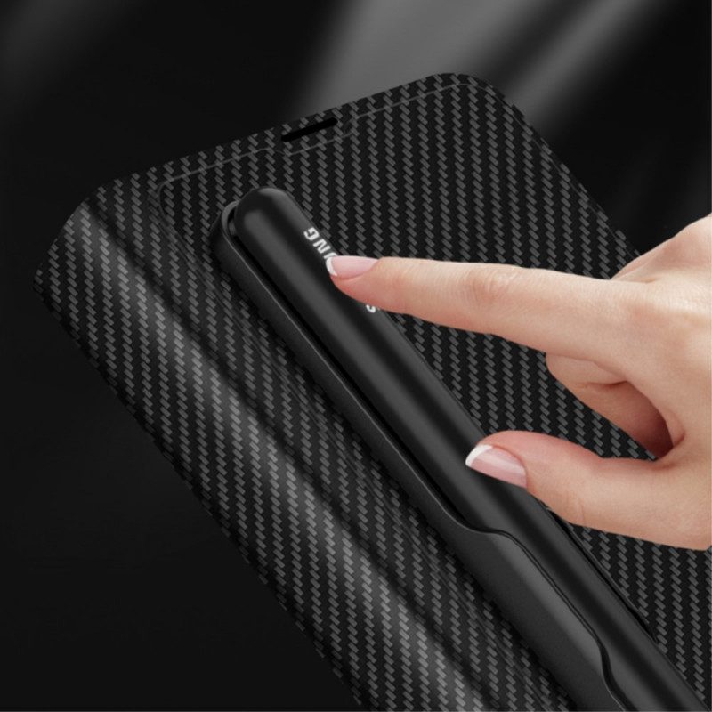 Schutzhülle Für Samsung Galaxy Z Fold 3 5G Flip Case Stifthalter Aus Karbonfaser