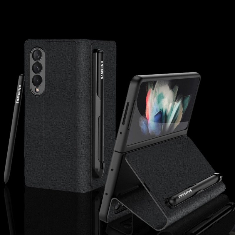 Schutzhülle Für Samsung Galaxy Z Fold 3 5G Flip Case Stifthalter Aus Kunstleder