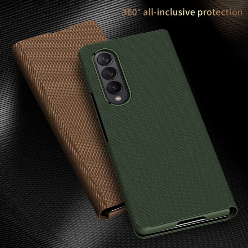 Schutzhülle Für Samsung Galaxy Z Fold 3 5G Flip Case Stilvolle Kohlefaser