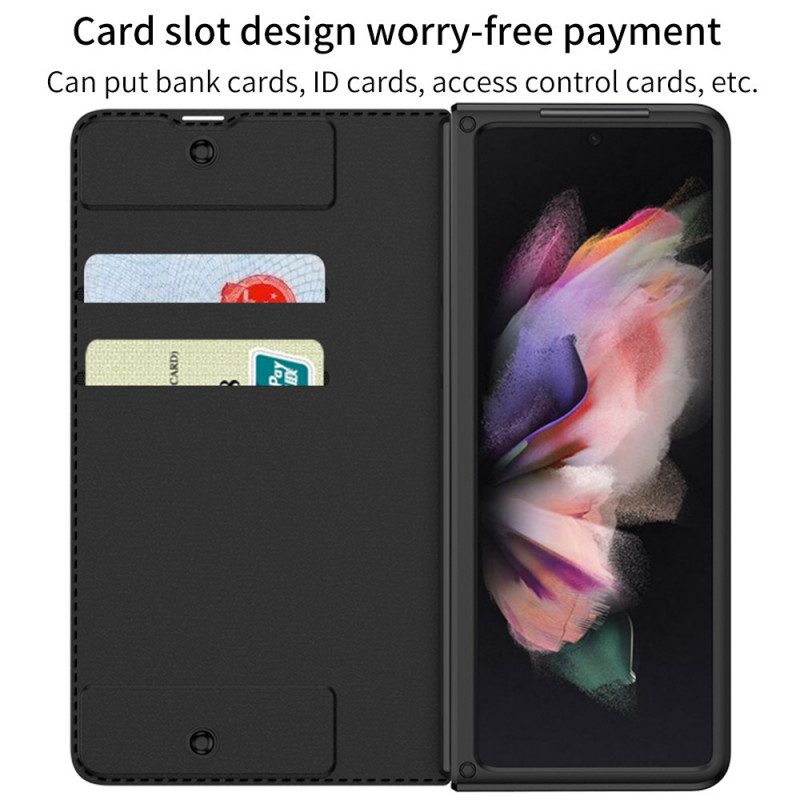 Schutzhülle Für Samsung Galaxy Z Fold 3 5G Flip Case Stylus-halter Aus Gkk-kunstleder