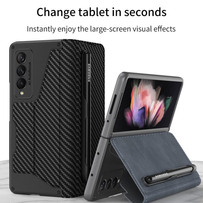 Schutzhülle Für Samsung Galaxy Z Fold 3 5G Flip Case Stylus-halter Aus Gkk-kunstleder