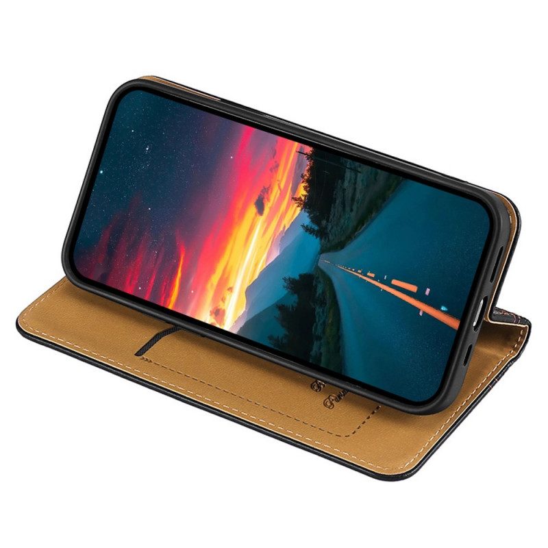 Schutzhülle Für Honor Magic 4 Lite 5G Flip Case Nähte Aus Litschi-leder