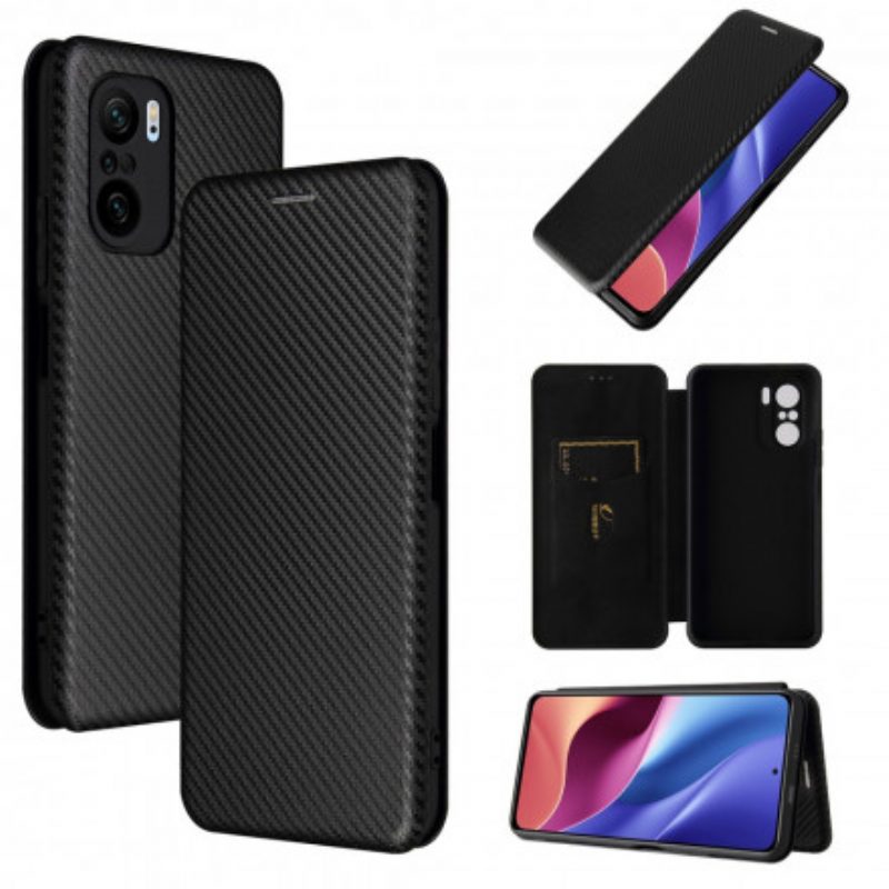 Schutzhülle Für Xiaomi Mi 11i 5G Flip Case Kohlefaser Mit Stützring