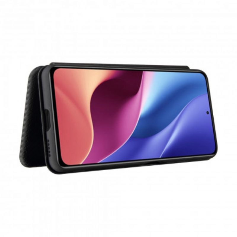 Schutzhülle Für Xiaomi Mi 11i 5G Flip Case Kohlefaser Mit Stützring