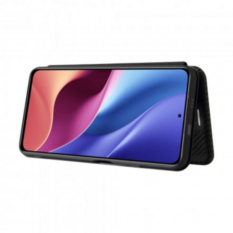 Schutzhülle Für Xiaomi Mi 11i 5G Flip Case Kohlefaser Mit Stützring