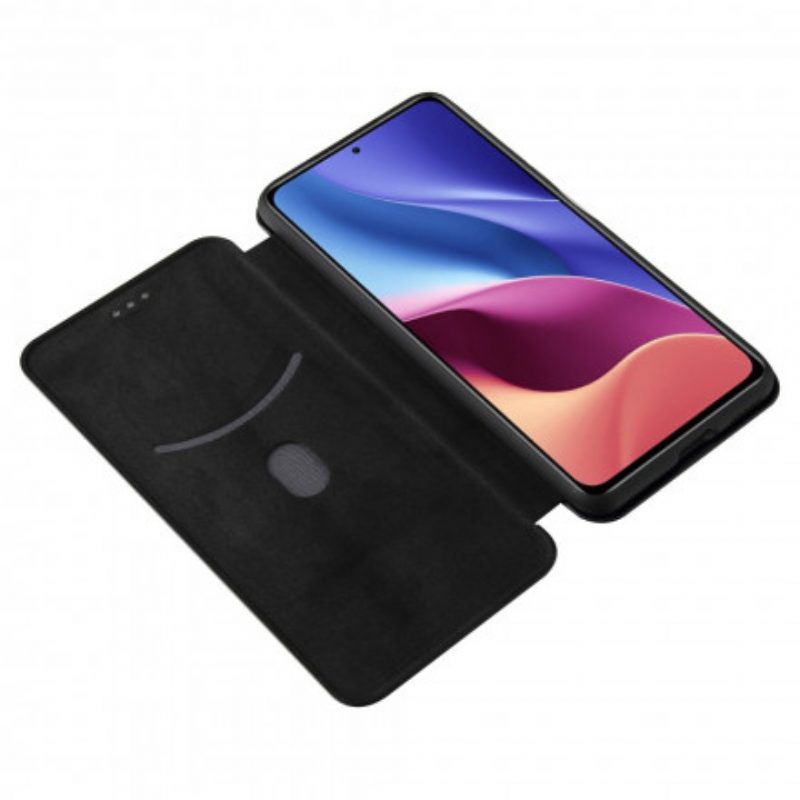 Schutzhülle Für Xiaomi Mi 11i 5G Flip Case Kohlefaser Mit Stützring