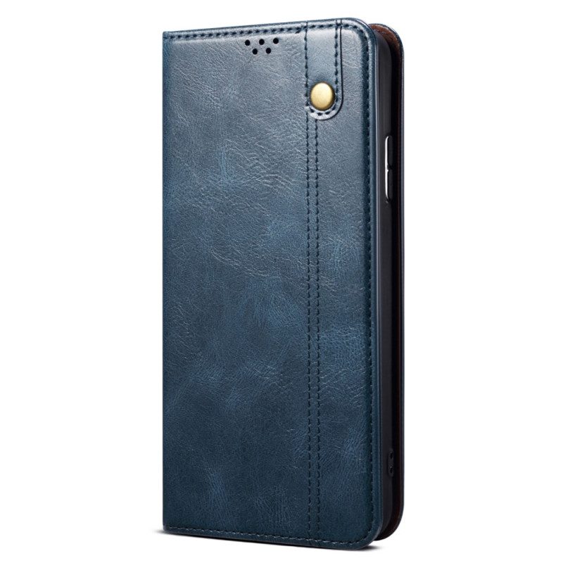 Flip Case Xiaomi Redmi Note 13 4g Handyhülle Gewachstes Kunstleder