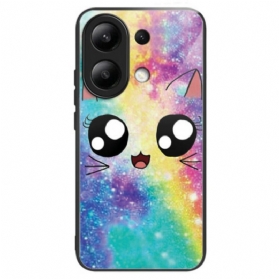 Hülle Für Xiaomi Redmi Note 13 4g Regenbogenkatze Gehärtetes Glas