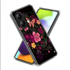 Hülle Xiaomi Redmi Note 13 4g Blumen Und Schmetterlinge