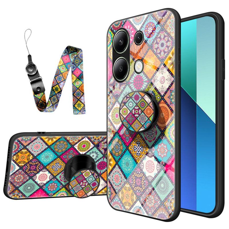 Hülle Xiaomi Redmi Note 13 4g Patchwork-stützring Und Riemen