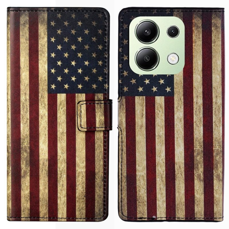 Lederhüllen Xiaomi Redmi Note 13 4g Handyhülle Amerikanische Flagge Im Vintage-stil