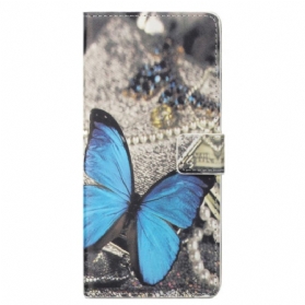 Lederhüllen Xiaomi Redmi Note 13 4g Handyhülle Blauer Schmetterling