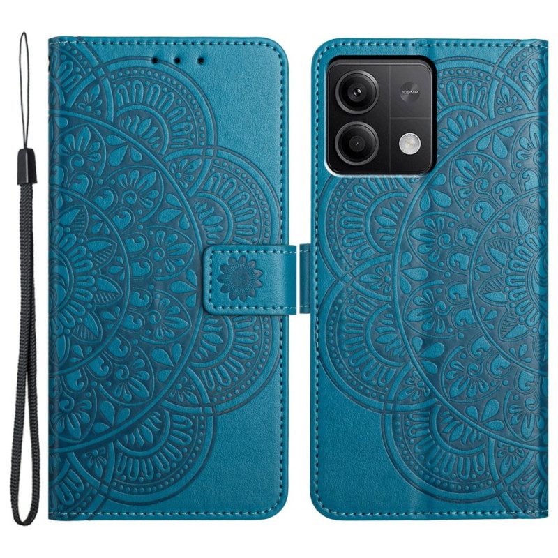 Lederhüllen Xiaomi Redmi Note 13 4g Handyhülle Mandala-druck Mit Riemen