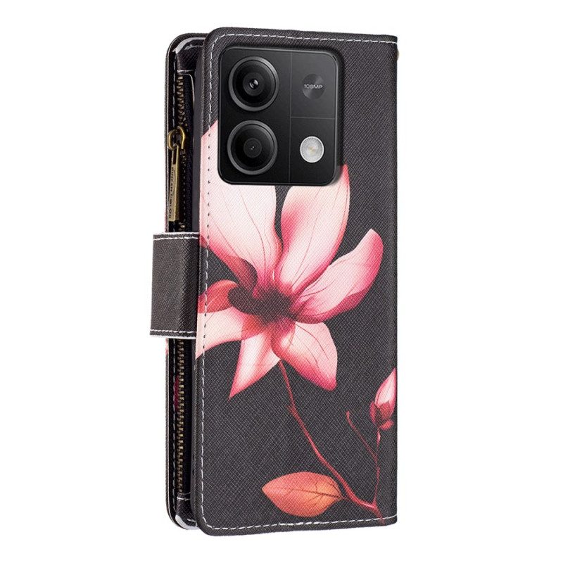 Lederhüllen Xiaomi Redmi Note 13 4g Lotus-geldbörse