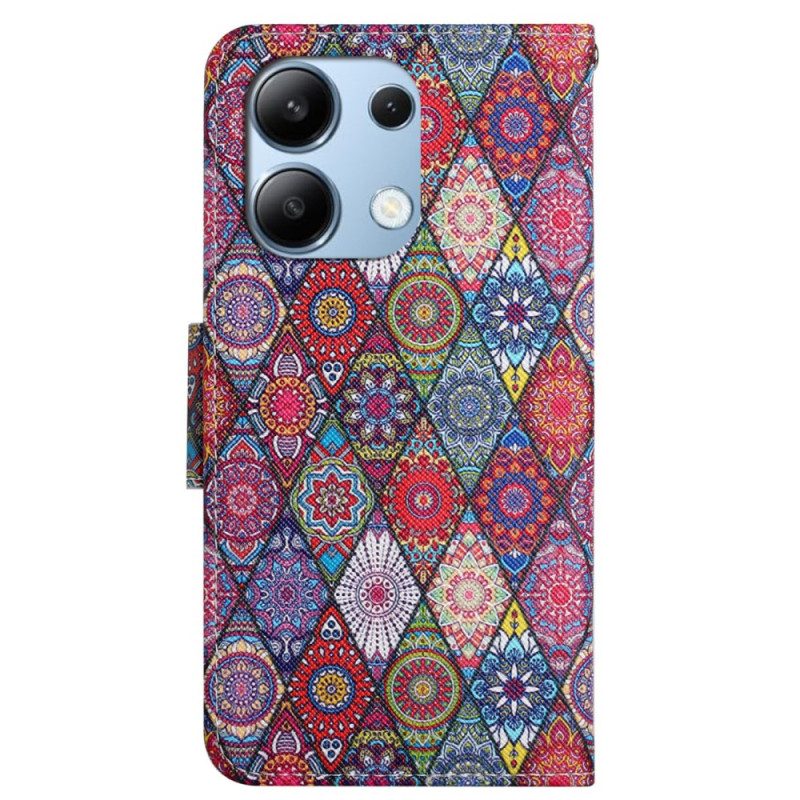 Lederhüllen Xiaomi Redmi Note 13 4g Schlüsselband Kaleidoskop