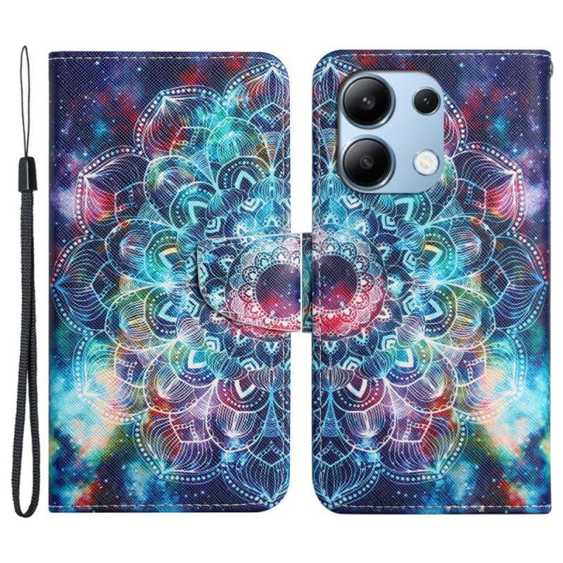 Lederhüllen Xiaomi Redmi Note 13 4g Sternenhimmel Und Lanyard-mandala