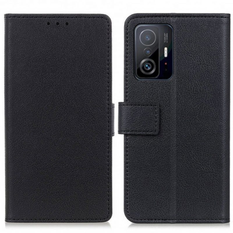 Flip Case Für Xiaomi 11T / 11T Pro Einfacher Ledereffekt