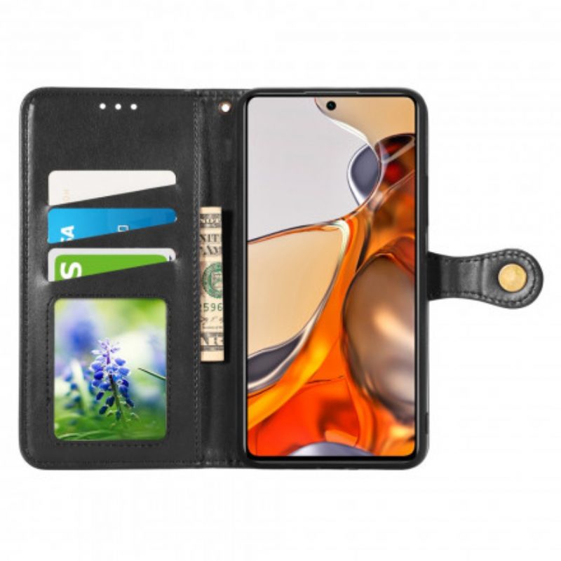 Flip Case Für Xiaomi 11T / 11T Pro Kunstleder Und Vintage-verschluss