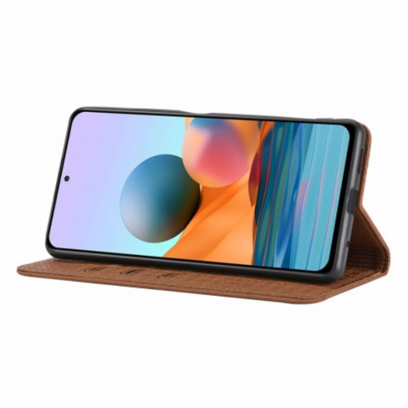 Flip Case Für Xiaomi 11T / 11T Pro Mit Kordel Riemchen-stil Aus Gewebtem Leder