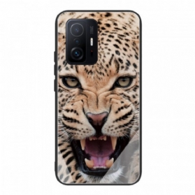 Handyhülle Für Xiaomi 11T / 11T Pro Gehärtetes Leopardenglas