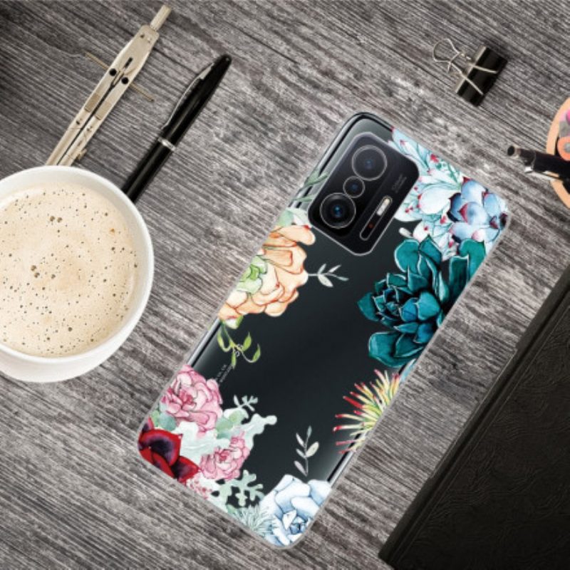 Handyhülle Für Xiaomi 11T / 11T Pro Nahtlose Aquarellblumen