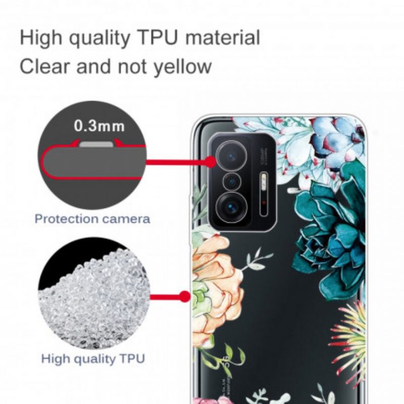 Handyhülle Für Xiaomi 11T / 11T Pro Nahtlose Aquarellblumen