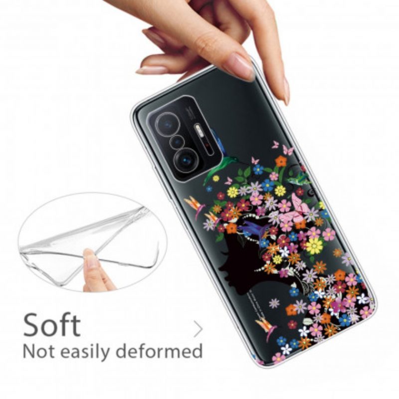 Handyhülle Für Xiaomi 11T / 11T Pro Transparentes Blumiges Haar