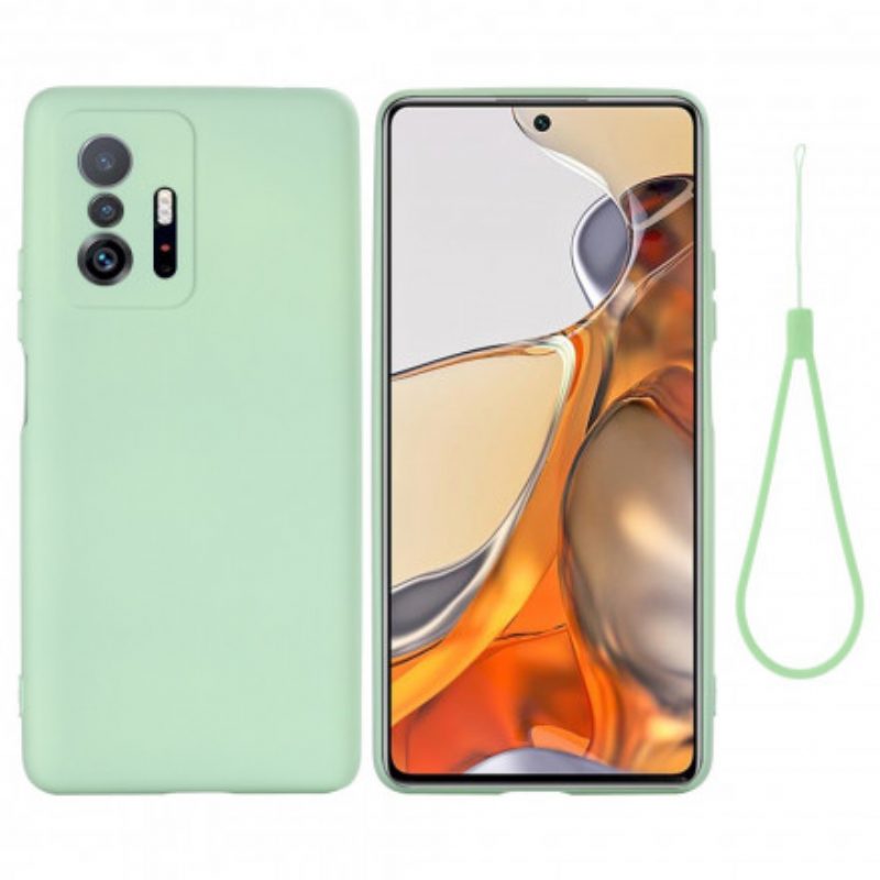 Hülle Für Xiaomi 11T / 11T Pro Flüssiges Silikon Mit Lanyard