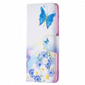 Lederhüllen Für Xiaomi 11T / 11T Pro Bemalte Schmetterlinge Und Blumen