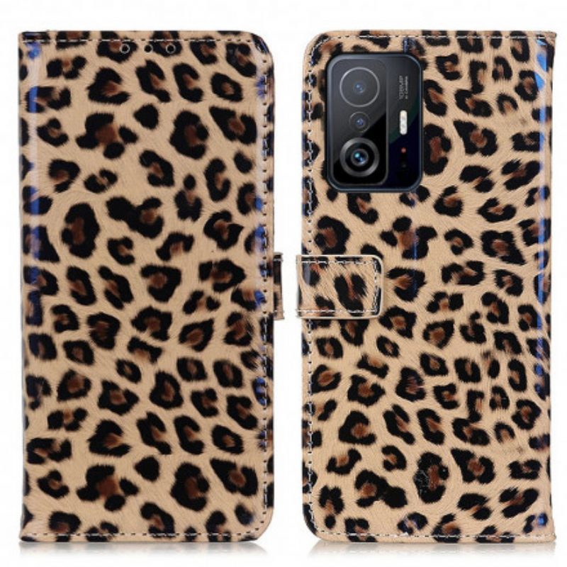 Lederhüllen Für Xiaomi 11T / 11T Pro Einfacher Leopard