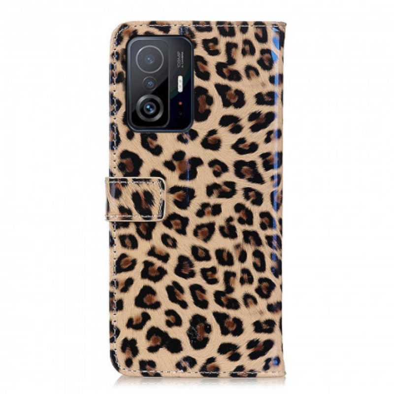 Lederhüllen Für Xiaomi 11T / 11T Pro Einfacher Leopard