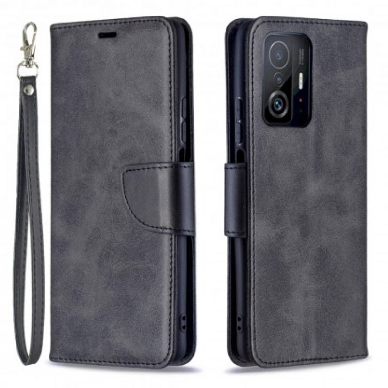 Lederhüllen Für Xiaomi 11T / 11T Pro Flip Case Glatte Klappe Schräg