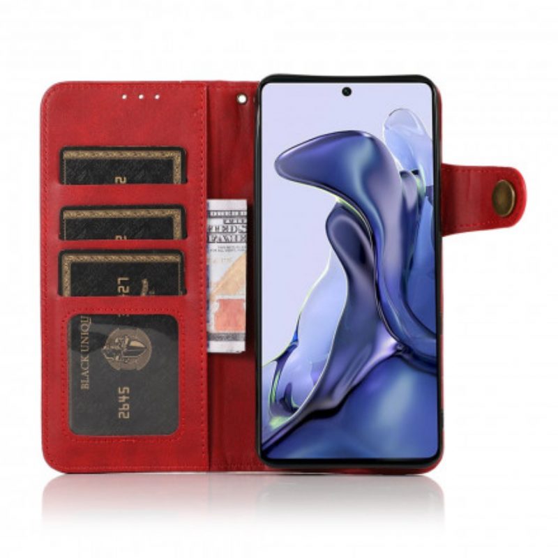 Lederhüllen Für Xiaomi 11T / 11T Pro Kunstlederknopf Khazneh