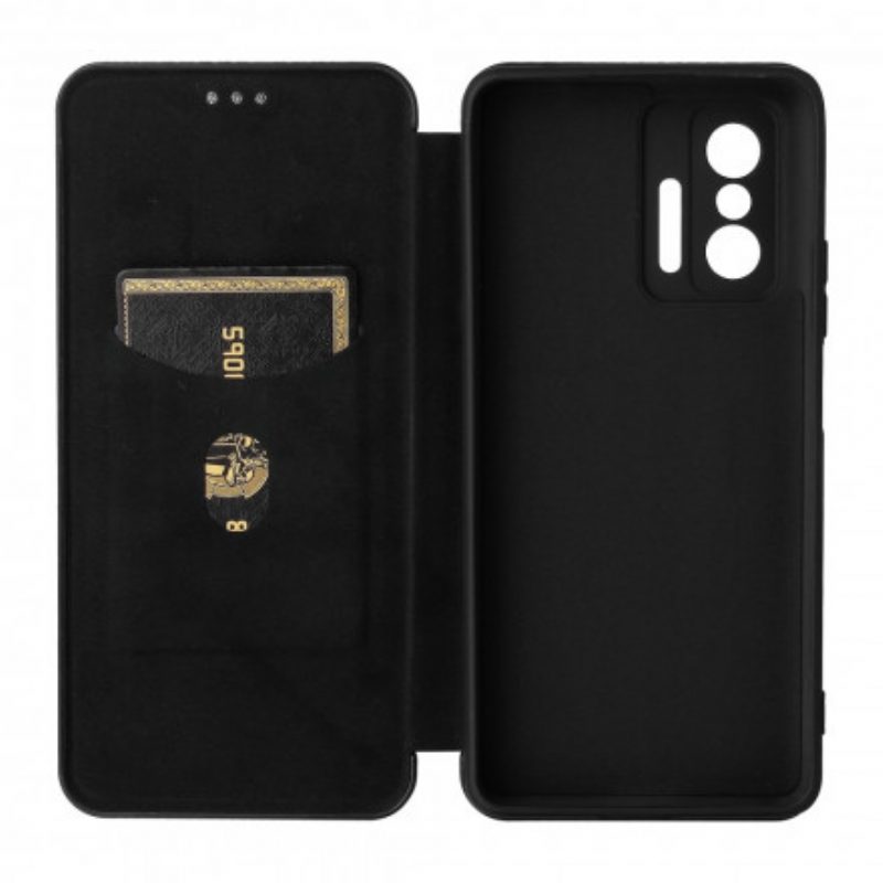 Schutzhülle Für Xiaomi 11T / 11T Pro Flip Case Farbige Kohlefaser