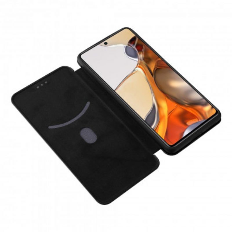 Schutzhülle Für Xiaomi 11T / 11T Pro Flip Case Farbige Kohlefaser