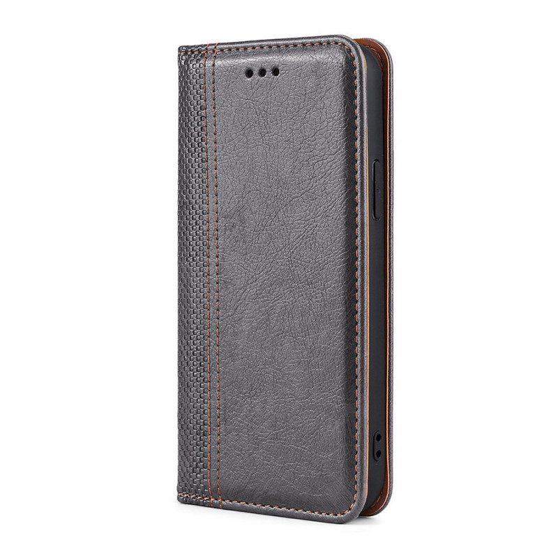 Schutzhülle Für Xiaomi 11T / 11T Pro Flip Case Nähte Aus Litschi-spaltleder