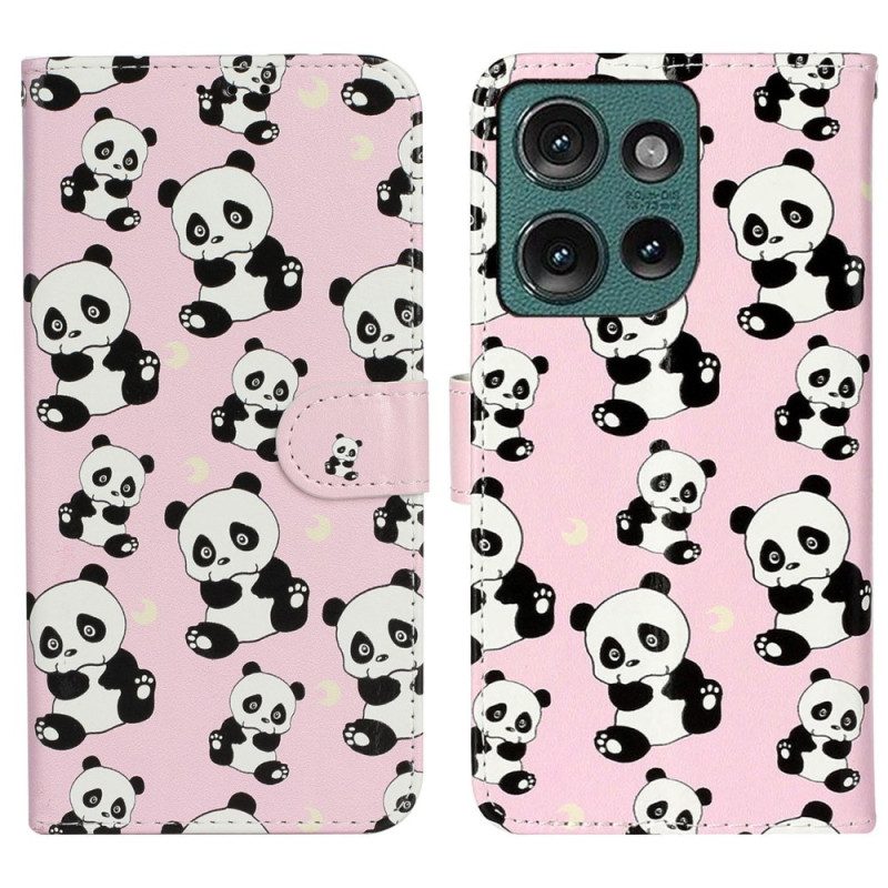 Lederhüllen Motorola Edge 50 Pandas Premium