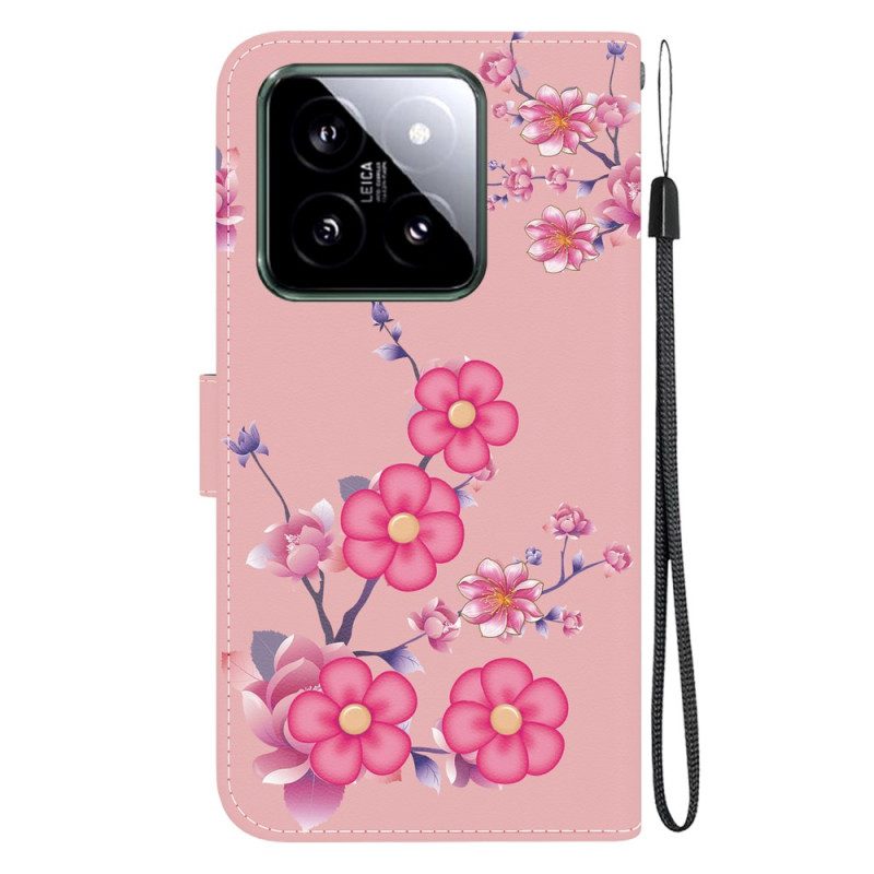 Lederhüllen Für Xiaomi 14 Sakura-riemen