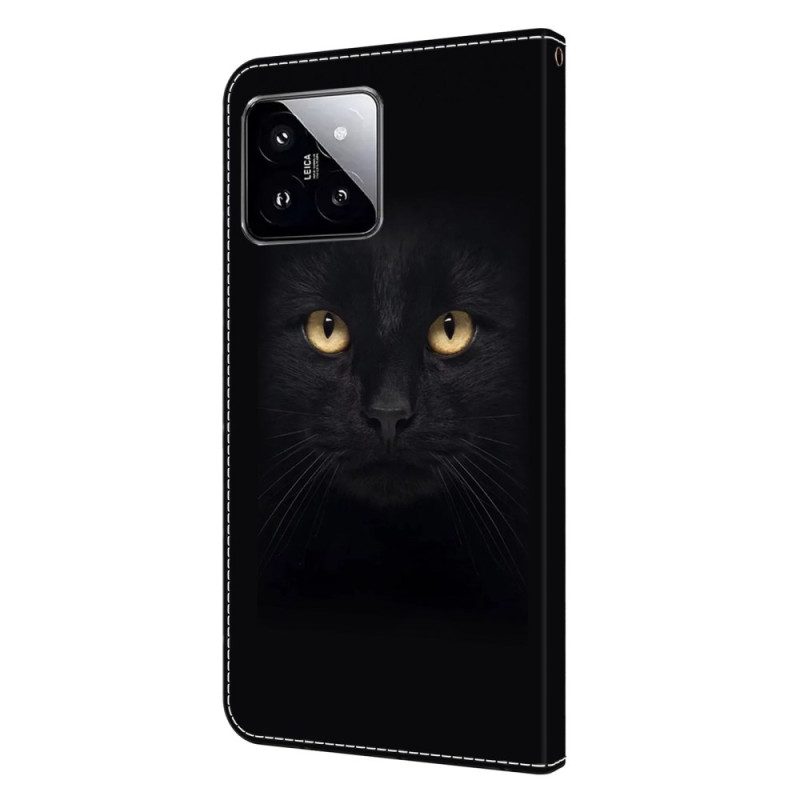 Lederhüllen Xiaomi 14 Schwarze Katze