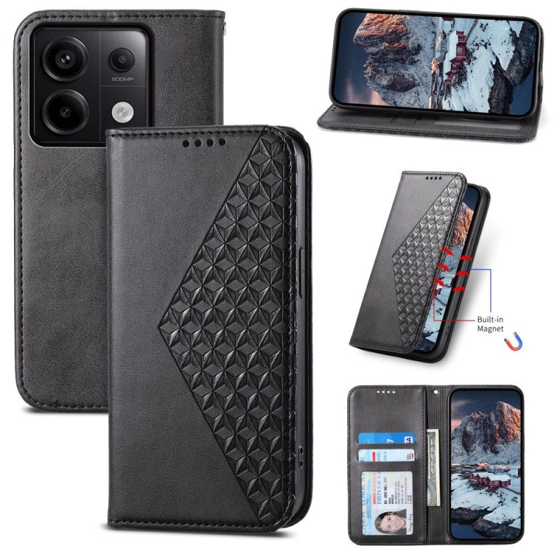 Flip Case Für Xiaomi Redmi Note 13 Pro 5g Rautenmuster Mit Riemen