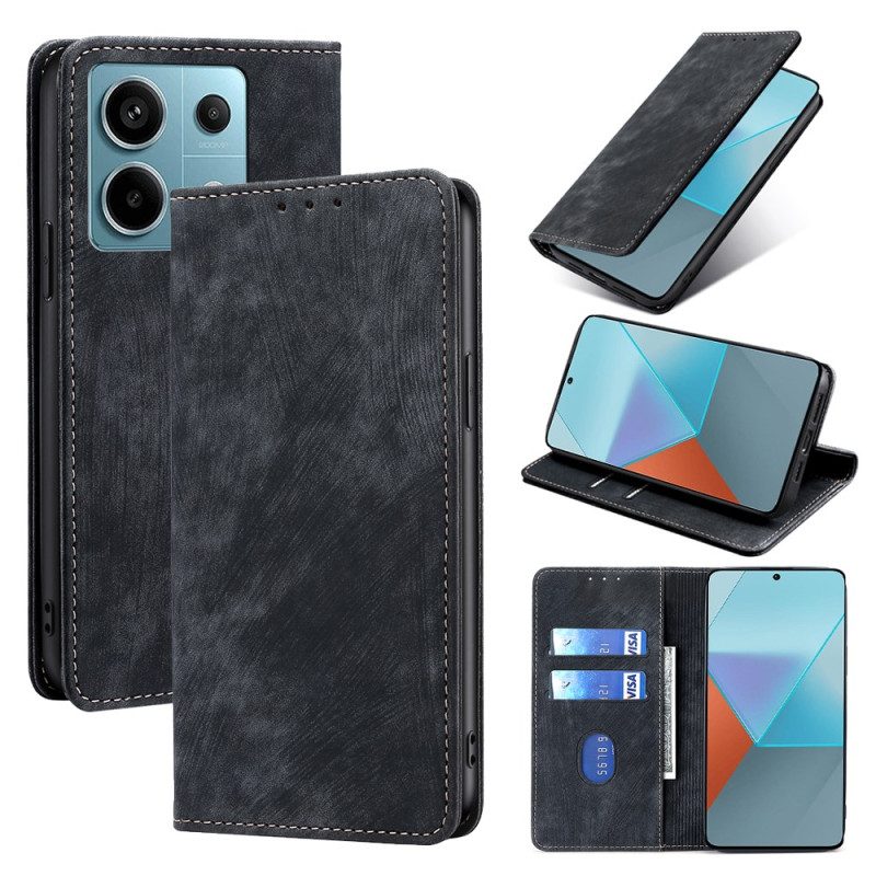 Flip Case Für Xiaomi Redmi Note 13 Pro 5g Wildleder-stil Mit Rfid-blockierung